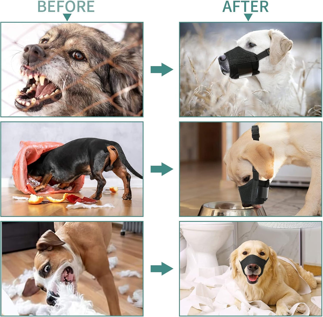 HEELE Dog Muzzle,Soft Nylon Muzzle Anti Biting Barking Chewing,Air
