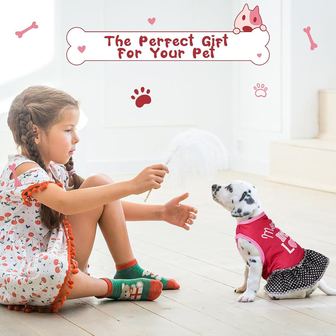 6 Pack Girl Dog Clothes Pet Dress Shirt Female Cute Dog Sundress