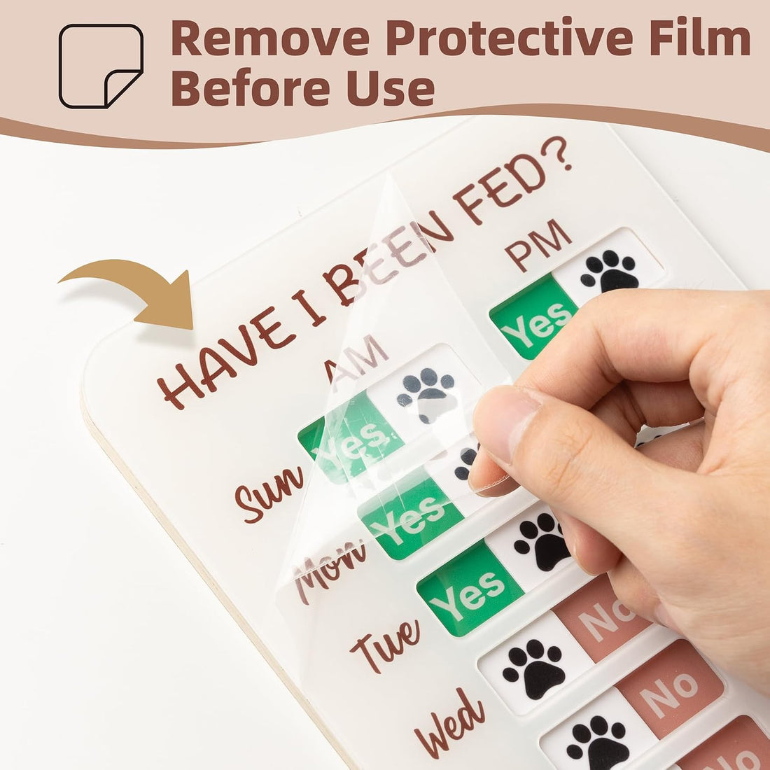 Dog Feeding Reminder, Dog Fed Sign Tracker -Daily Am/Pm Chart Slider