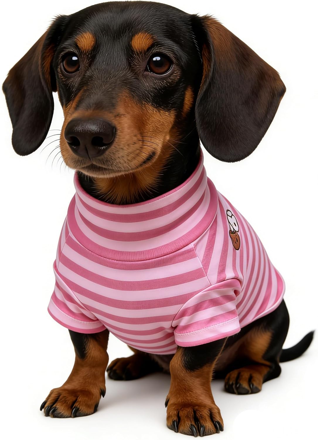 Turtleneck Dog Shirt Embroidery Doggie Soft Puppy Pullover Stretchy