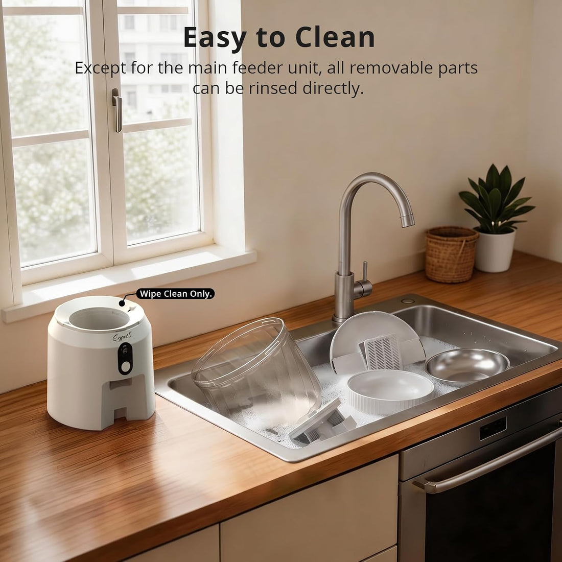 Automatic Cat Feeder with Camera, 2K Video, WiFi, Backup Power, 4L