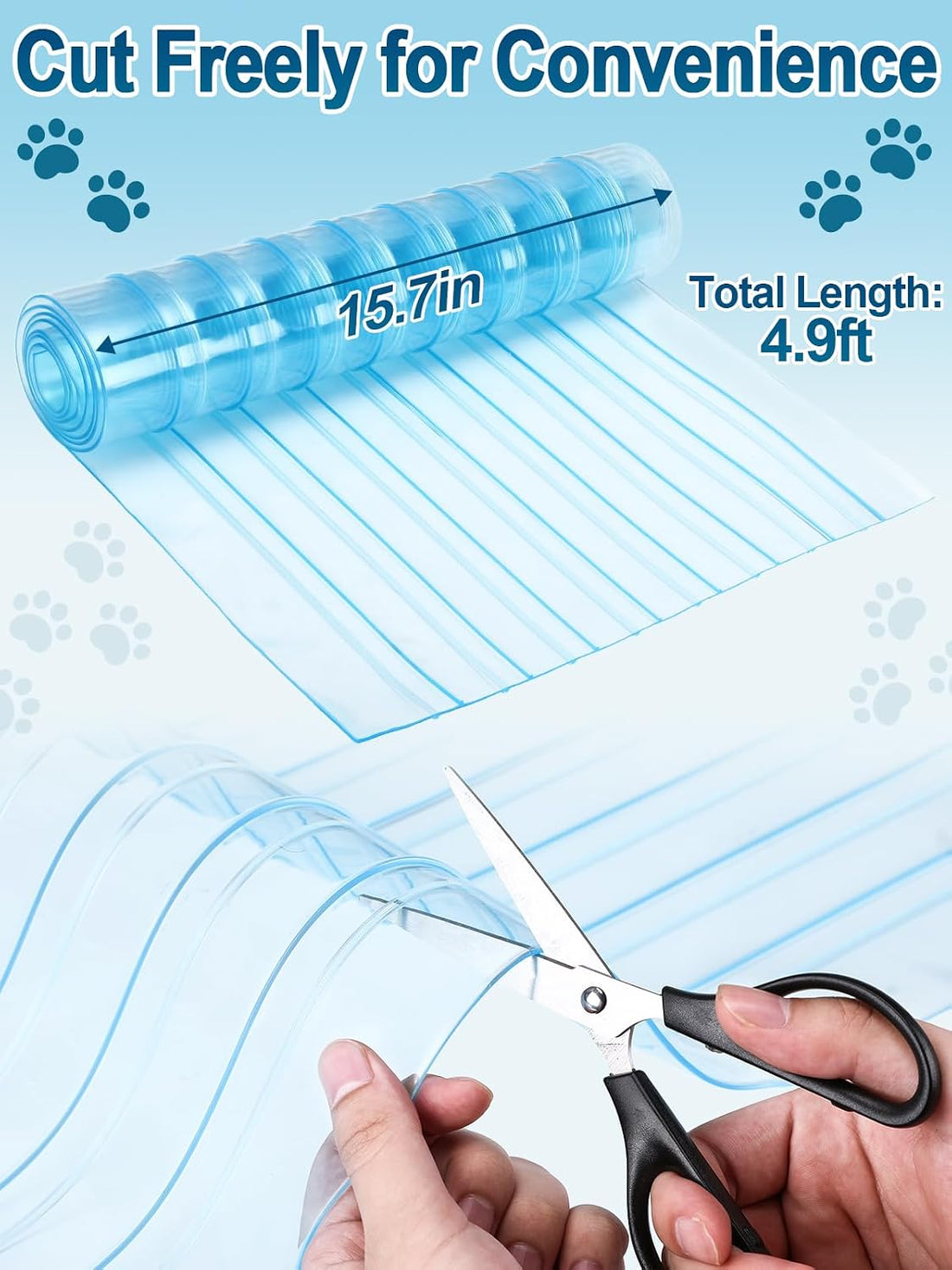 MEWTOGO 15.7in x 4.9ft Dog Door Replacement Flaps