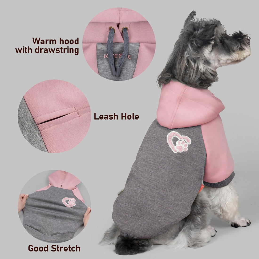 KYEESE Dog Hoodie Stretchy Dogs Winter Coat for Cold Weather Soft Dog