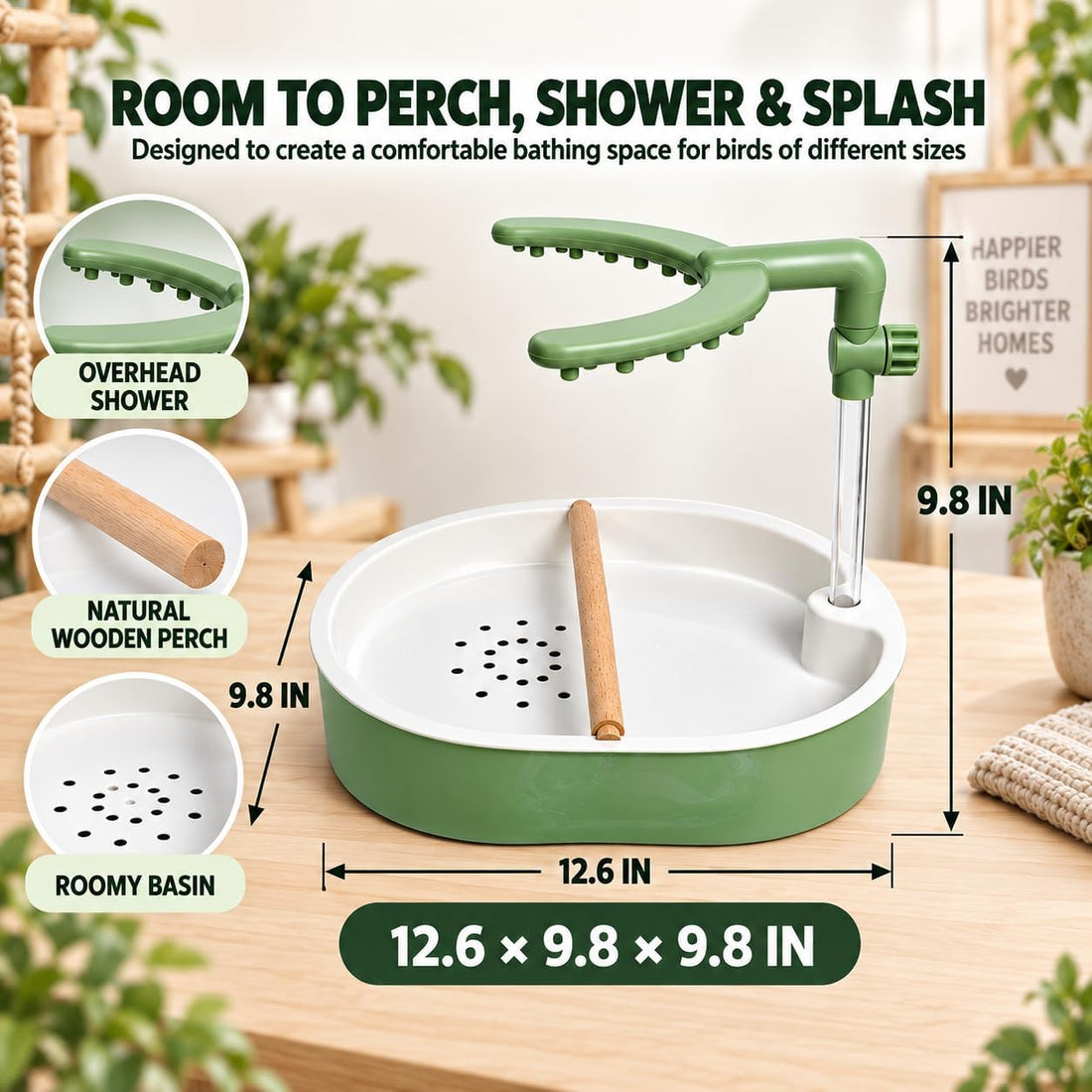 Automatic Parakeet Bird Bath with Pump