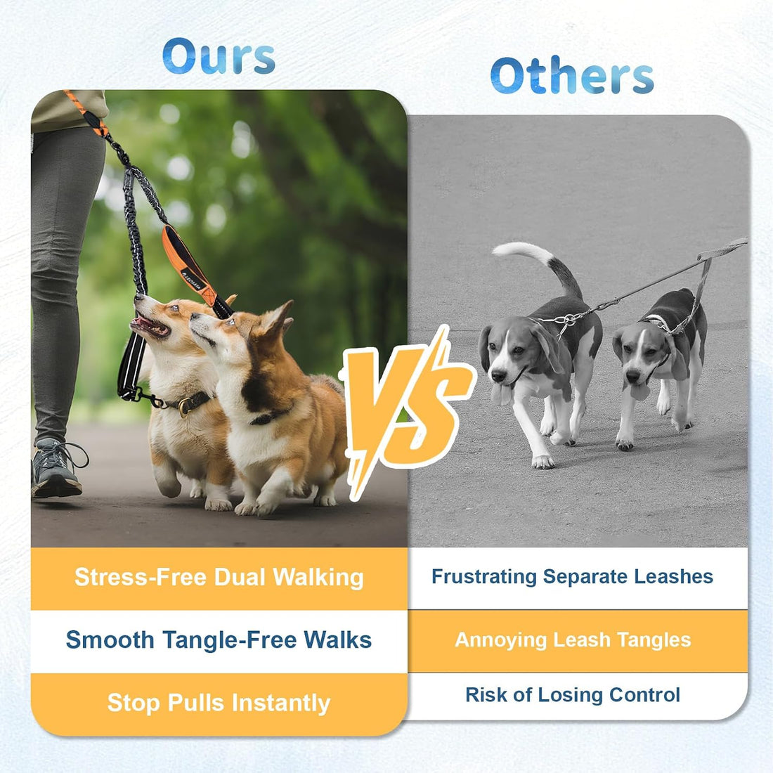 Double Dogs Leash - Removable Main Lead Rope with Splitter