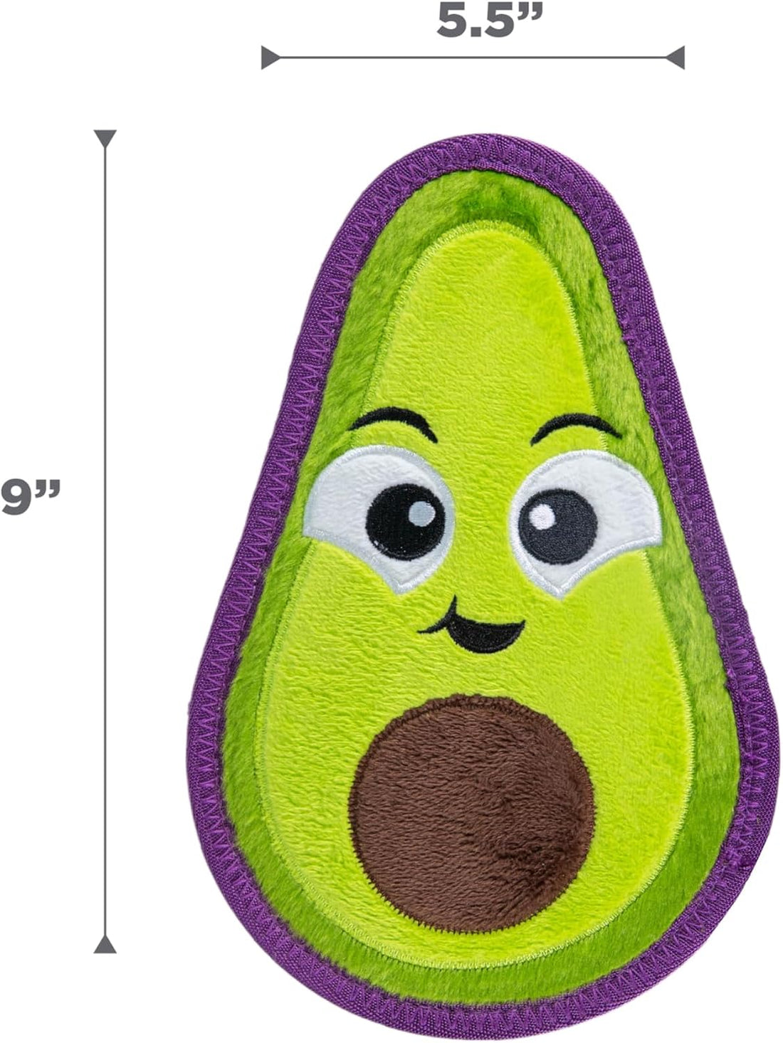 Outward Hound Tough Skinz Durable Chew Plush Squeaky Dog Toy, Avocado