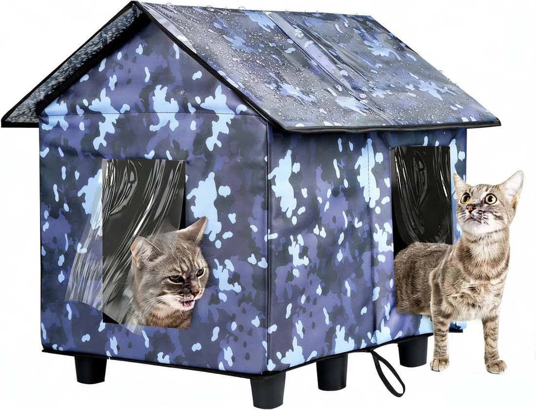 Elevated Insulated Outdoor Cat House Weatherproof