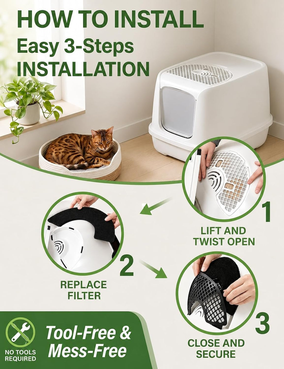ZILAMGOO 8-Pack Carbon Filters Compatible with LR4 Litter Box