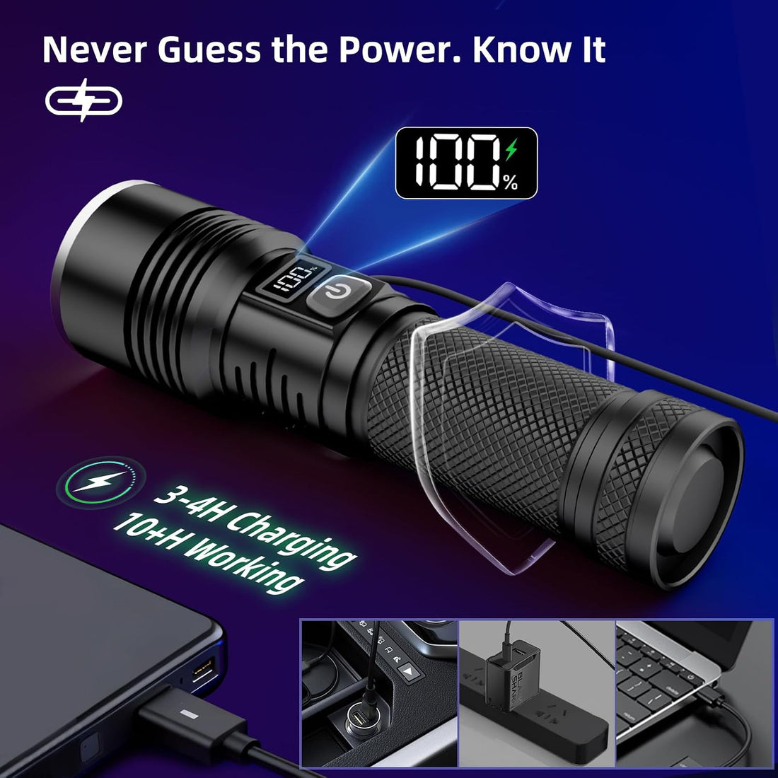 Tremdwoto 365nm UV Blacklight Flashlight Rechargeable