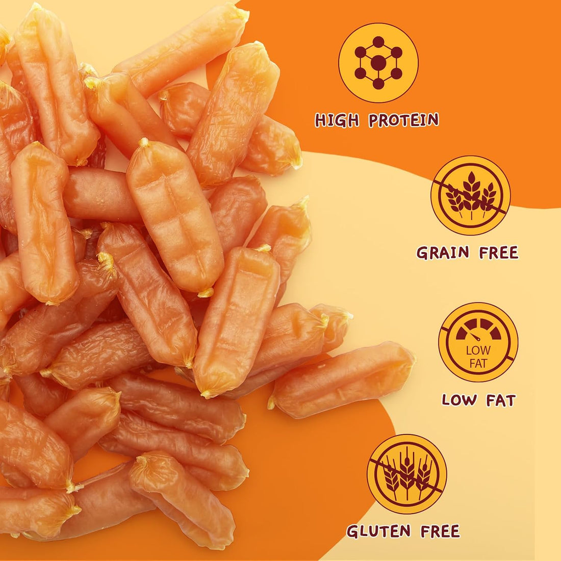 Jungle Calling Soft Chicken Sausage Treats for Small & Medium Dogs