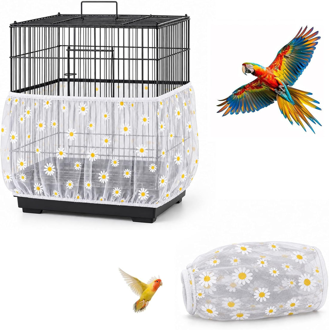 2pcs Bird Cage Net, Bird Cage Netting Seed Catcher