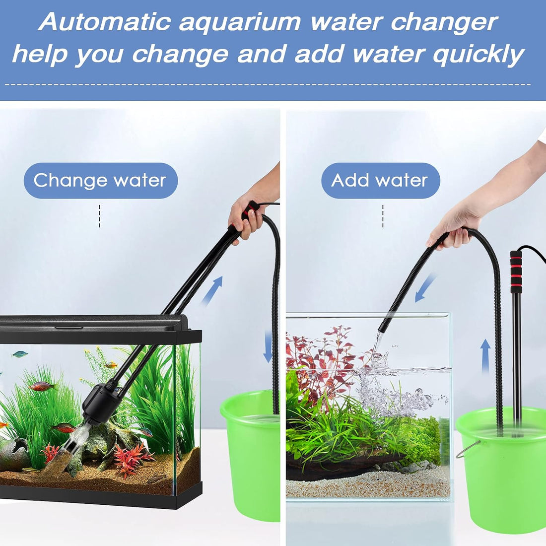 AQQA 6-in-1 Electric Aquarium Gravel Cleaner