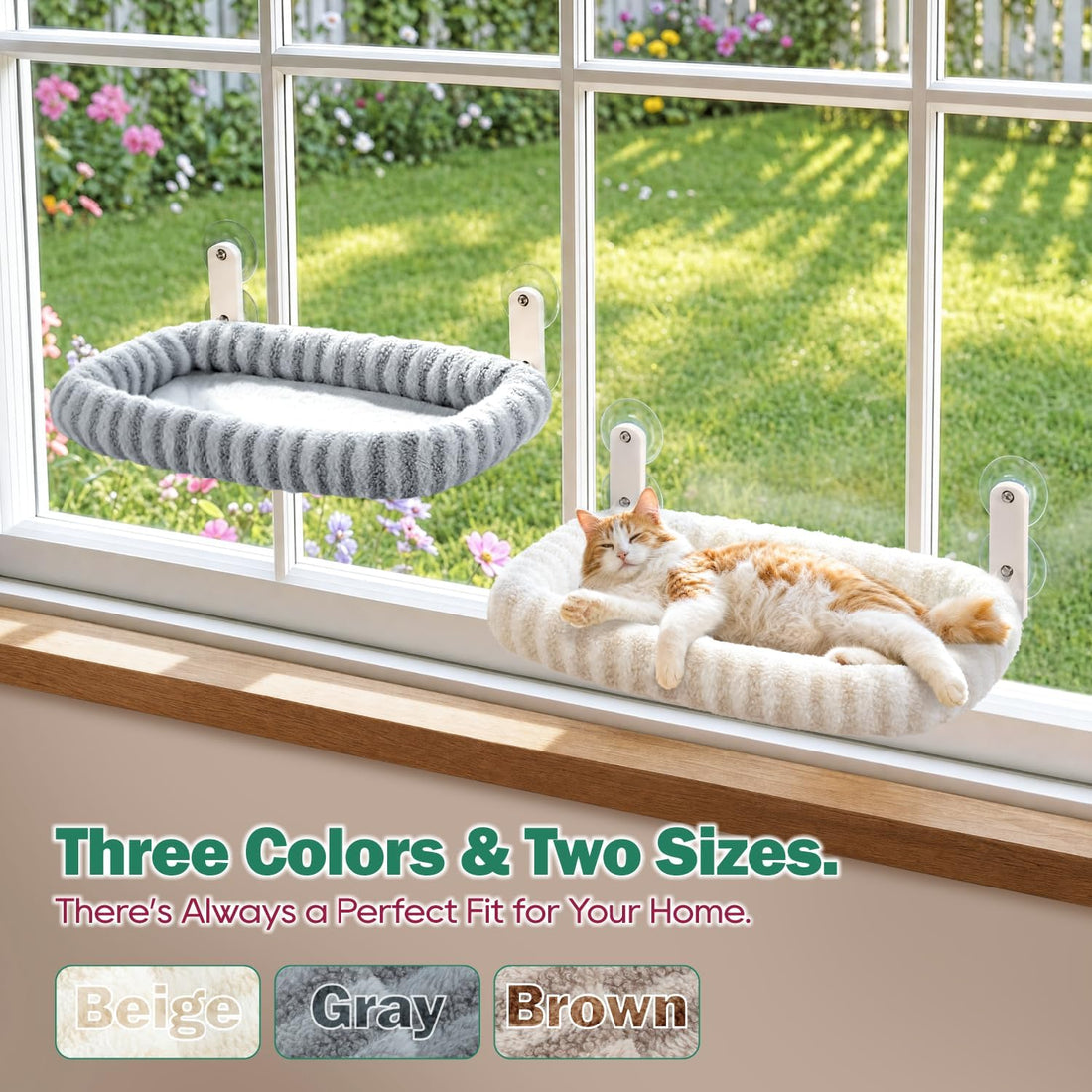 Zakkart Mellow Foldable Cat Window Perch, Upgraded Suction Cups