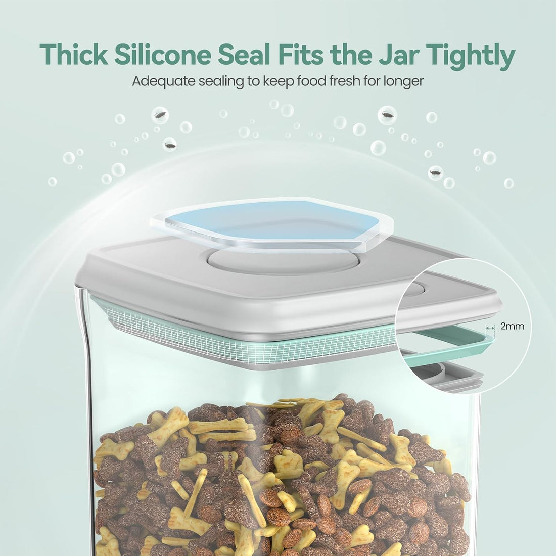 FAFAFLYER Dog-Cat POP Treat-Airtight jar-Container - 1.3 Qt/1.2 L