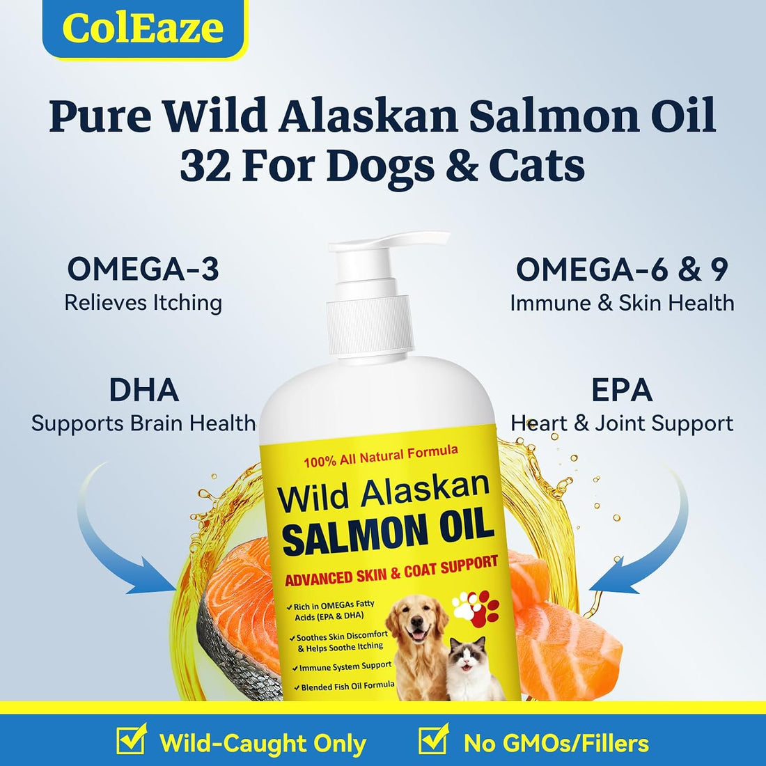 Wild Alaskan Salmon Oil for Dogs & Cats