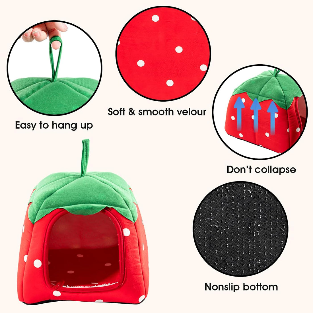Avont 2 Pack Guinea Pig Tunnel & Hideout, Small Animal Bed