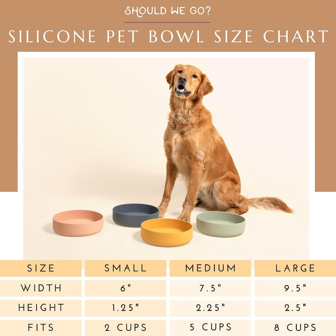 The Perfect Dish - Silicone Dog Bowl for Food & Water, 6" x 1.25"