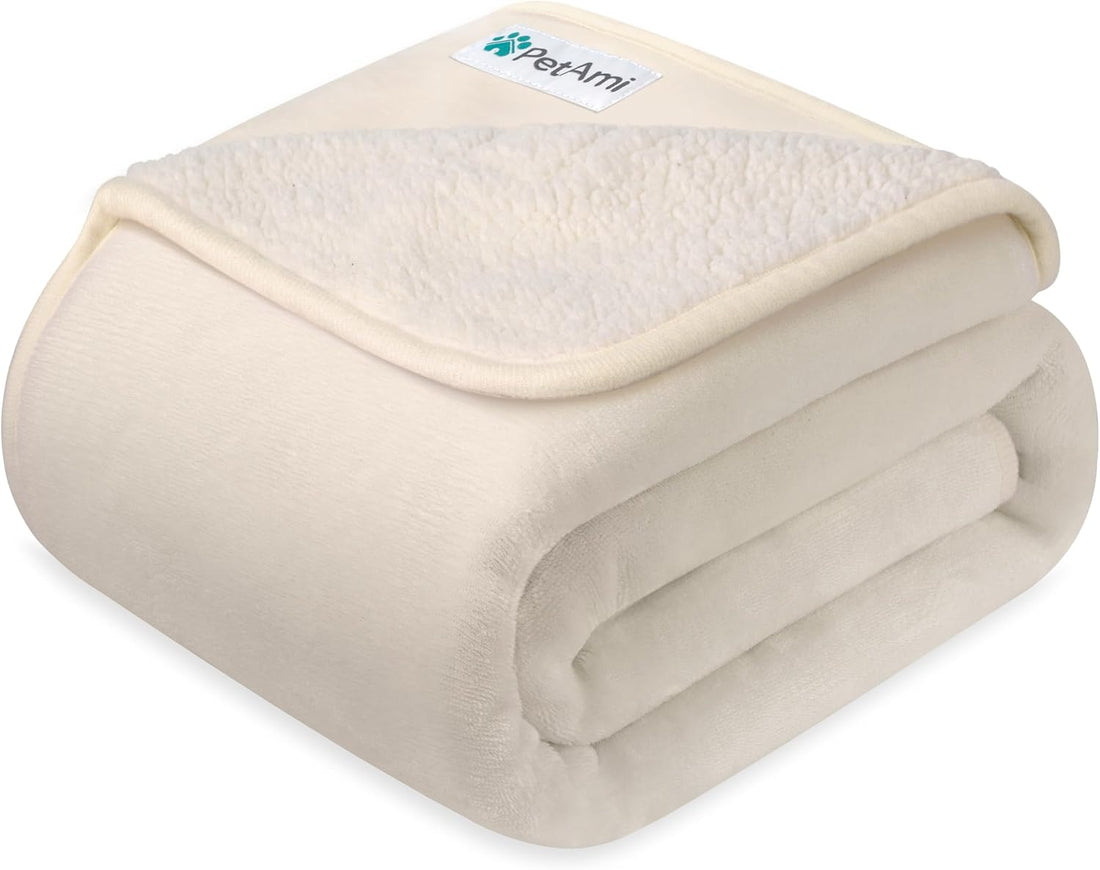 PetAmi Waterproof Dog Blanket Puppy Cat Large Couch Cover 40x60 Beige