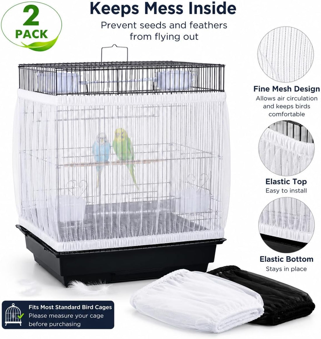 RAINFLOW 2 Pack Bird Cage Seed Catcher
