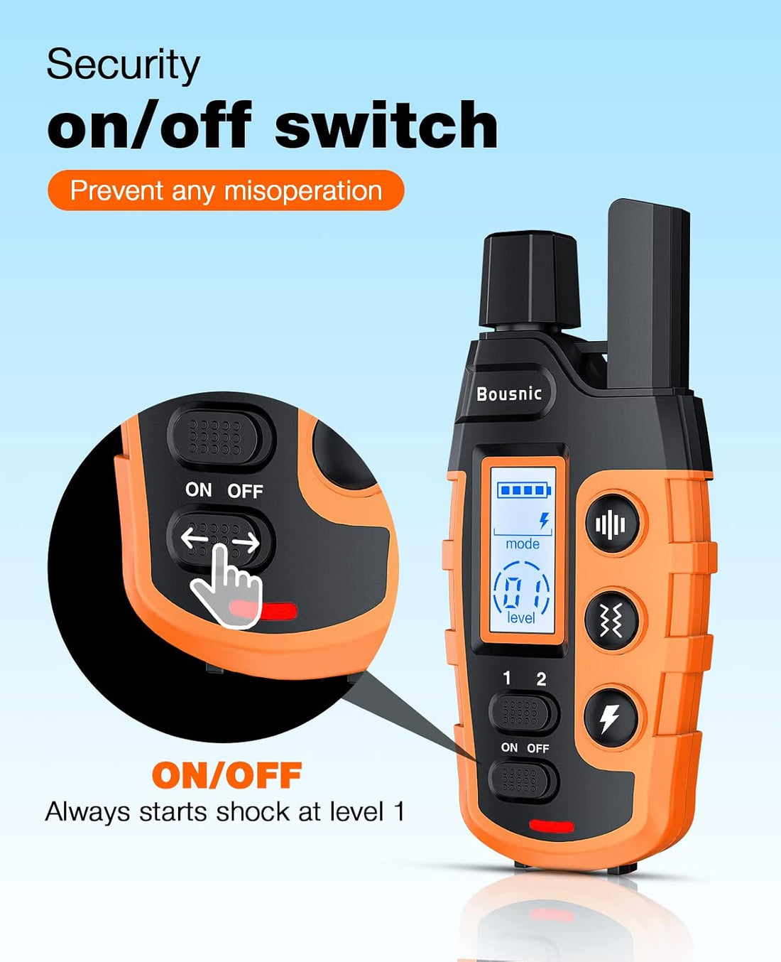 Bousnic Dog Shock Collar - 3300Ft Dog Training Collar with Remote