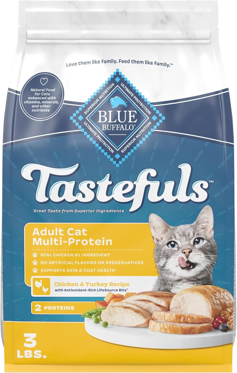 Blue Buffalo Tastefuls Salmon & Ocean Fish Multi-Protein Dry Cat Food