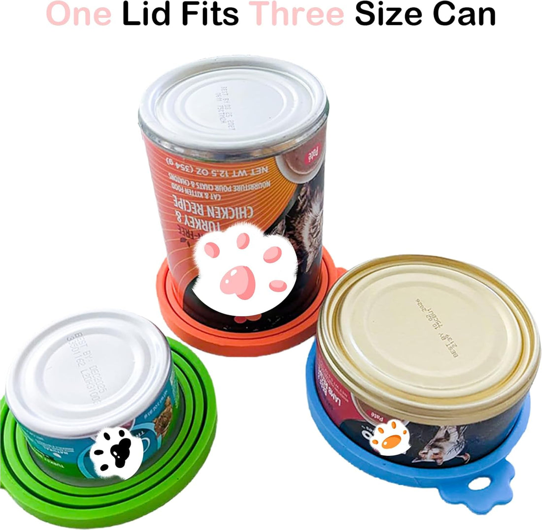 Giozoc Cat Food Can Covers Lids & White Spoon