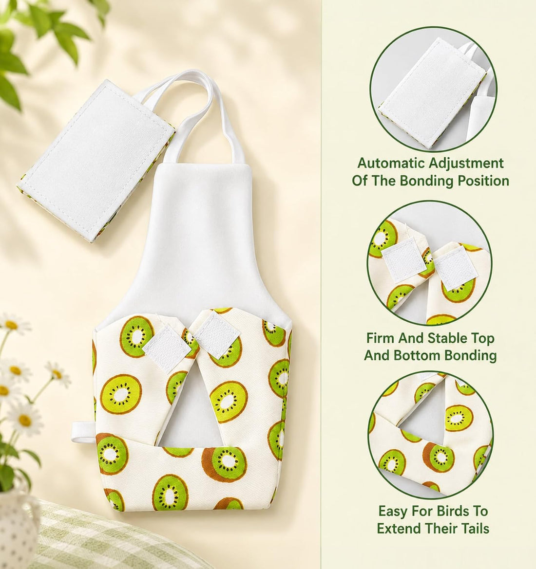 6 Pcs Cockatiel Diaper, Bird Diaper Adjustable Straps Anti-Leak