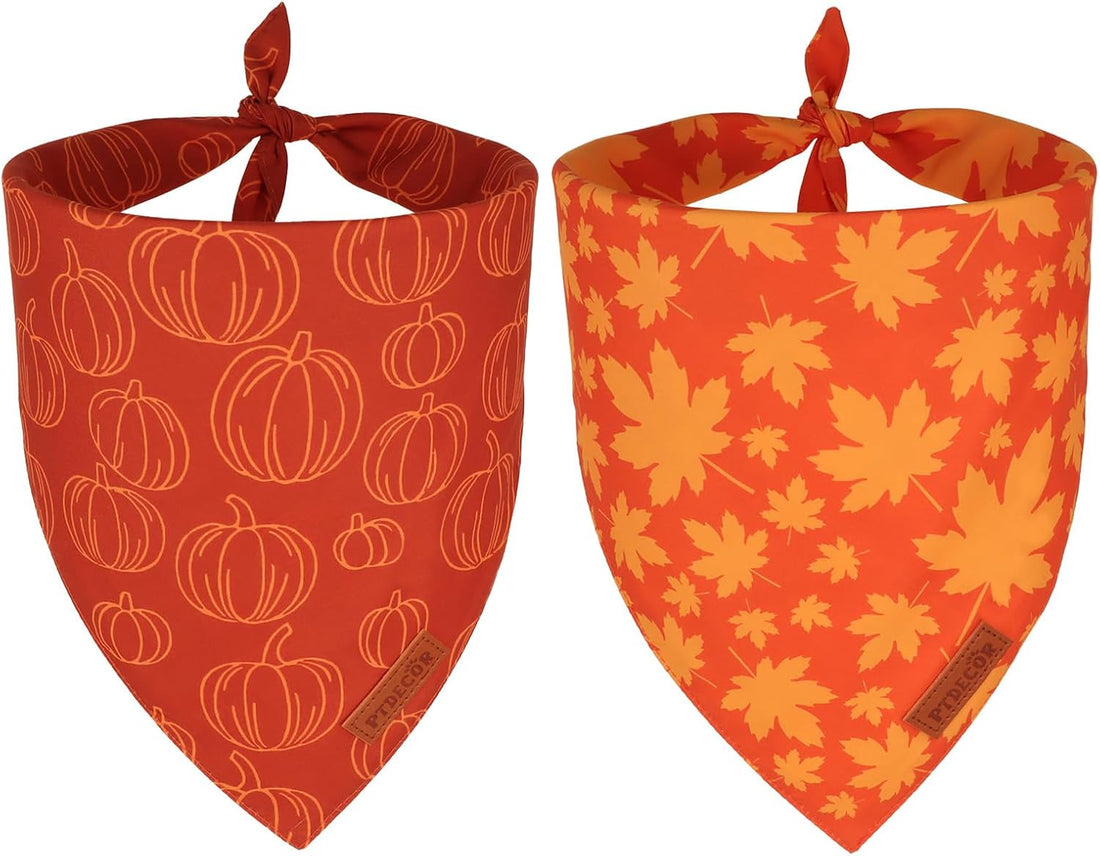 PTDECOR Halloween Dog Bandanas, Classic Skeleton Ghost Pet Scarf