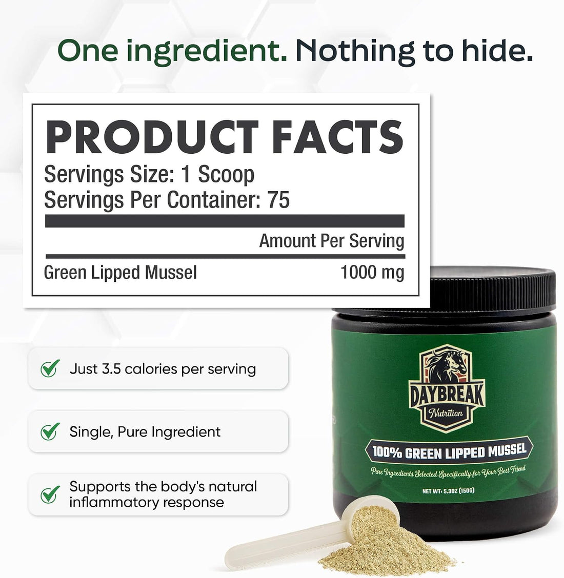 Pure Green Lipped Mussel Powder for Dogs and Cats