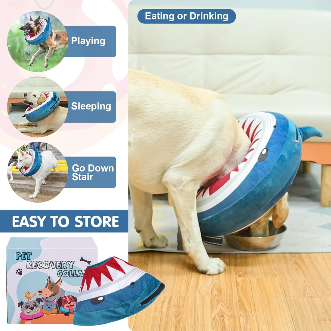 BEAUTYZOO Dog Cone Collar Alternative After Surgery,Pet Neck Donut