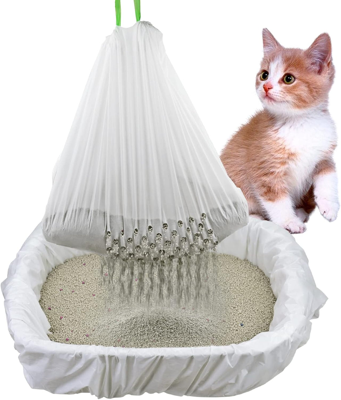 Mygeromon Cat Litter Box Liners Sifting Large 7 Count with Holes