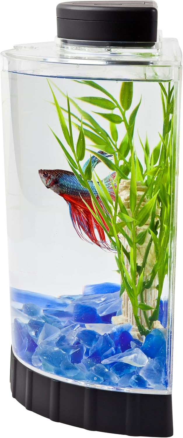 Tetra LED Half Moon 1.1 Gallon Fish Tank Kit for Betta Fish