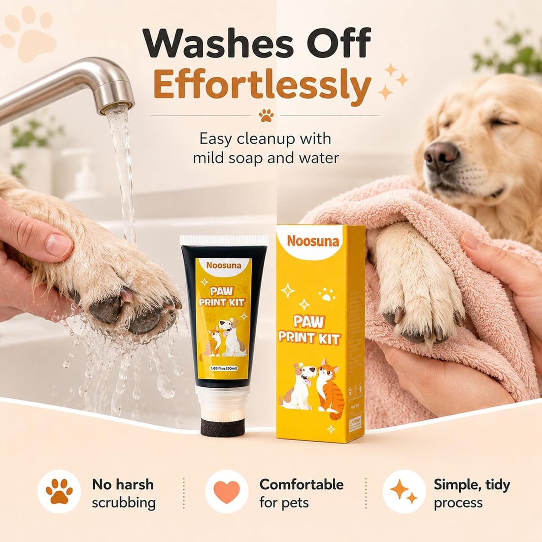 Dog Safe Paint for Paws with Sponge Applicator, 1.69 fl oz