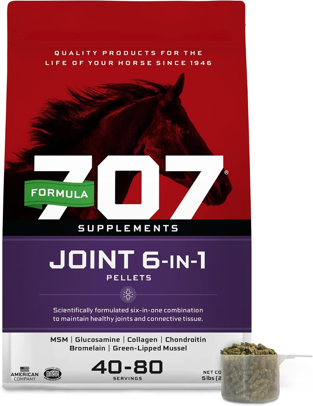 Formula 707 Joint 6-in-1 Supplement for Horses, 5 lb, 40-80 Servings