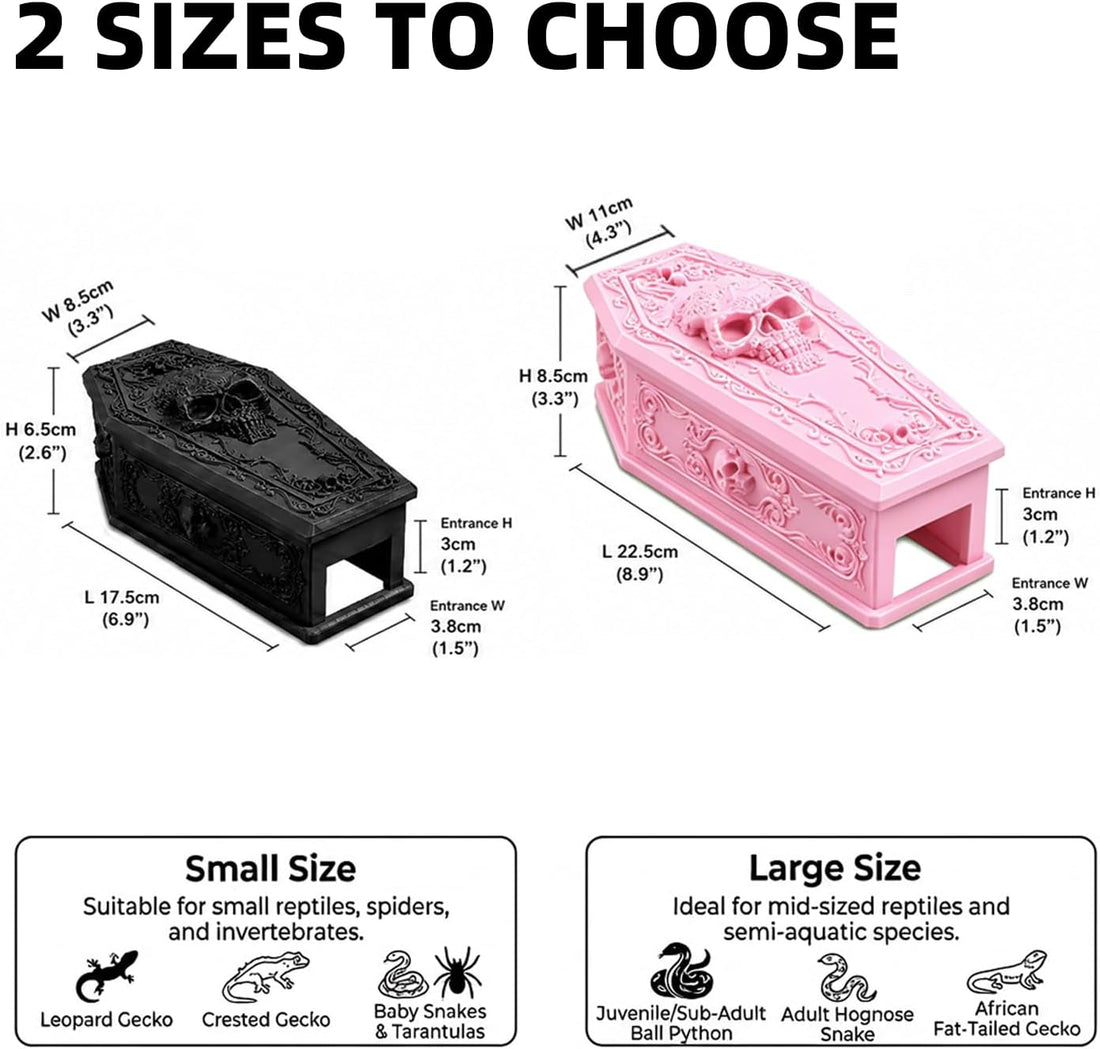 Westant Gothic Coffin Reptile & Amphibian Habitat Hideouts (Pink, L)