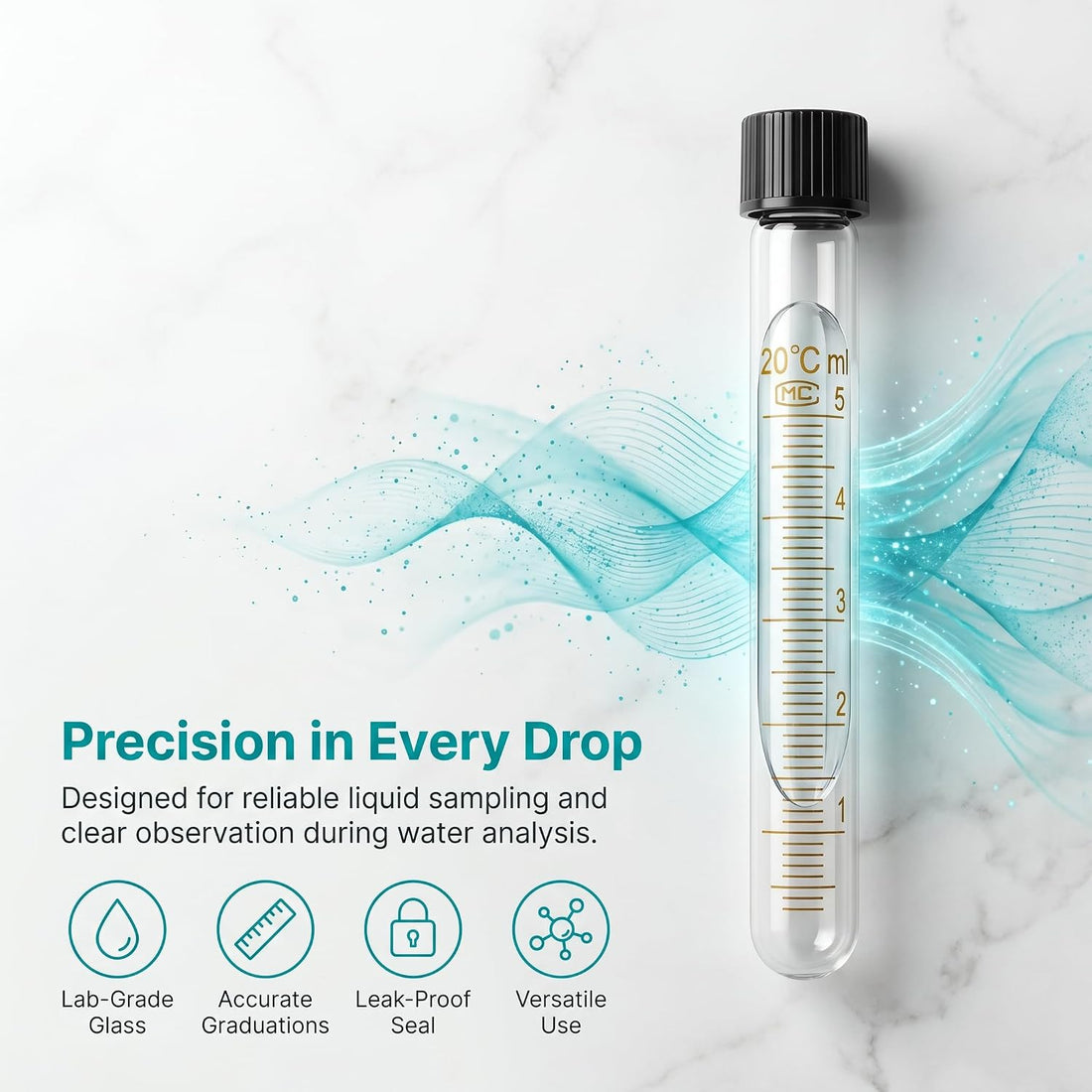 6-Pack 5ml Glass Test Tubes with Caps