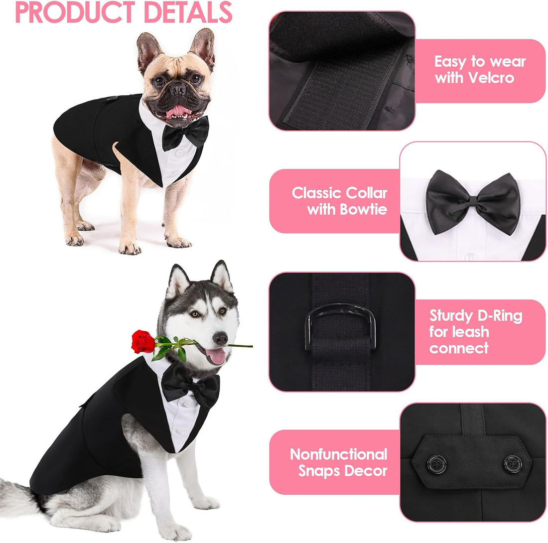 AOFITEE Dog Tuxedo Formal Dog Suit and Bandana Set