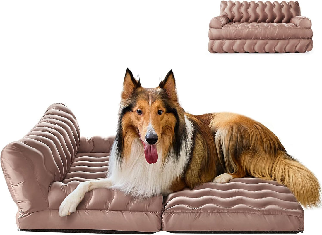 Orthopedic Memory Foam Dog Sofa Bed, Foldable Pet Couch Bed