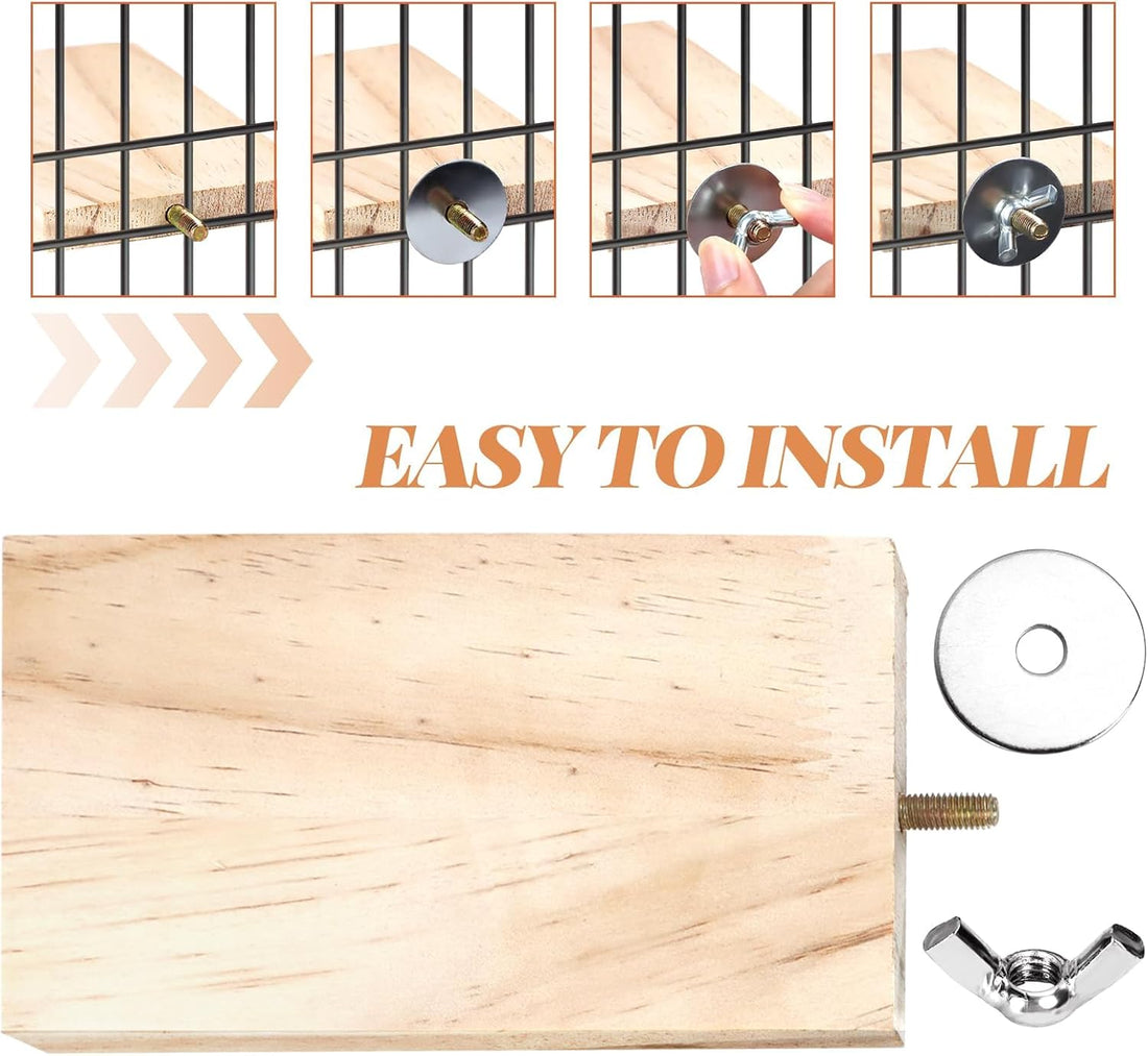 BILLIOTEAM 4-Size Bird Platforms with Wood Perches and Stand Boards