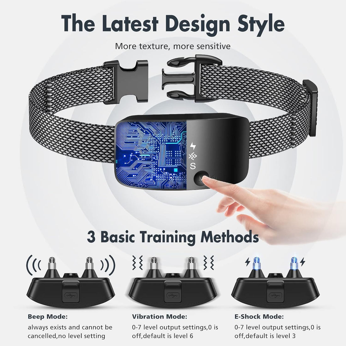 NBJU Bark Collar for Dogs,Rechargeable Anti Barking Training Collar