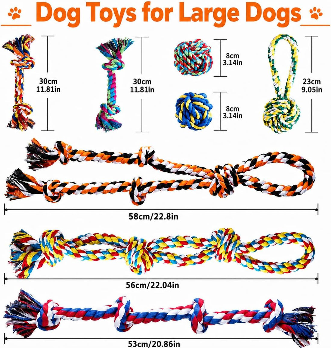 Aitmexcn Dog Rope Toys for Large and Medium Aggressive Chewers