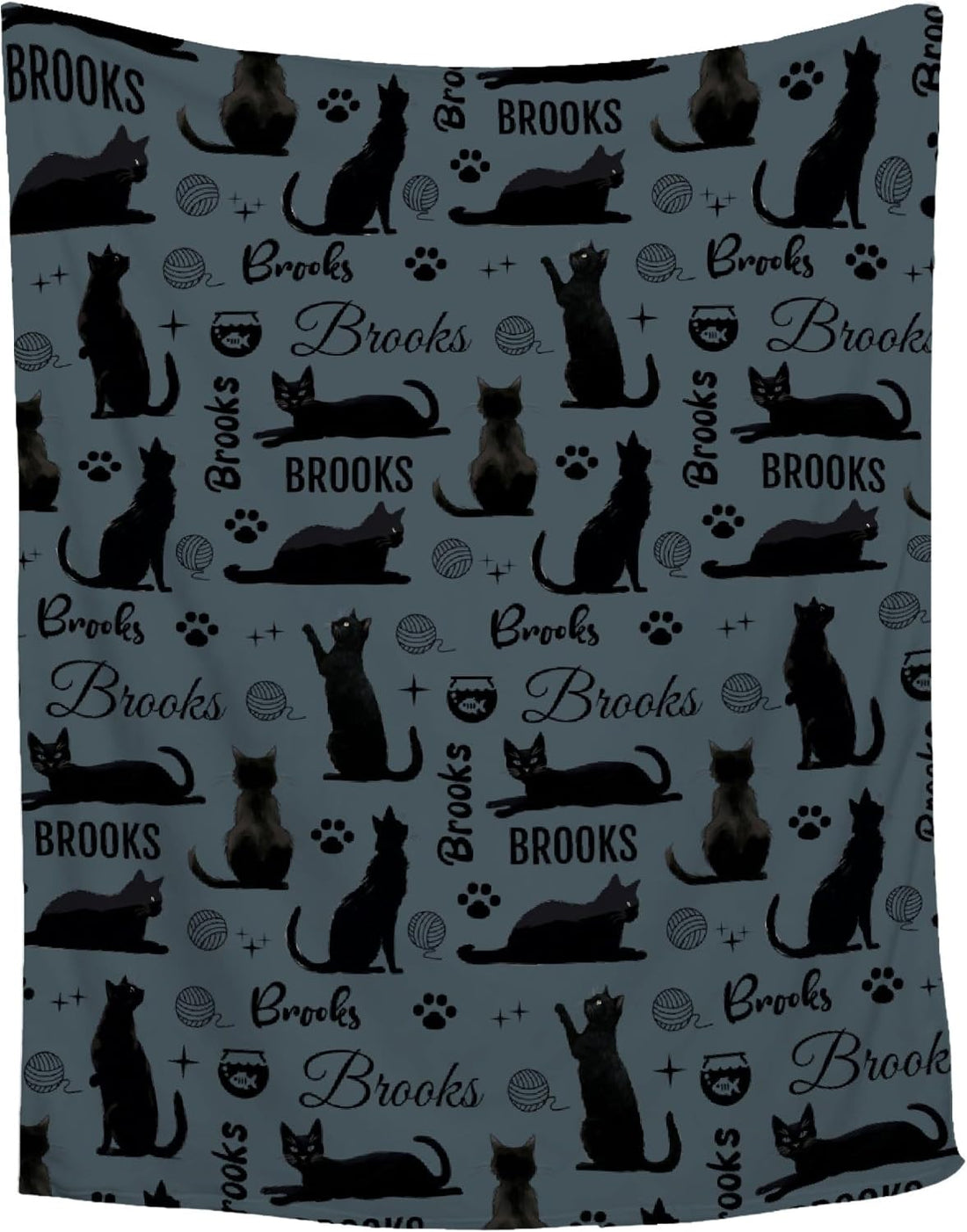 Custom Black Cat Blanket,Personalized Blankets,Custom Blanket