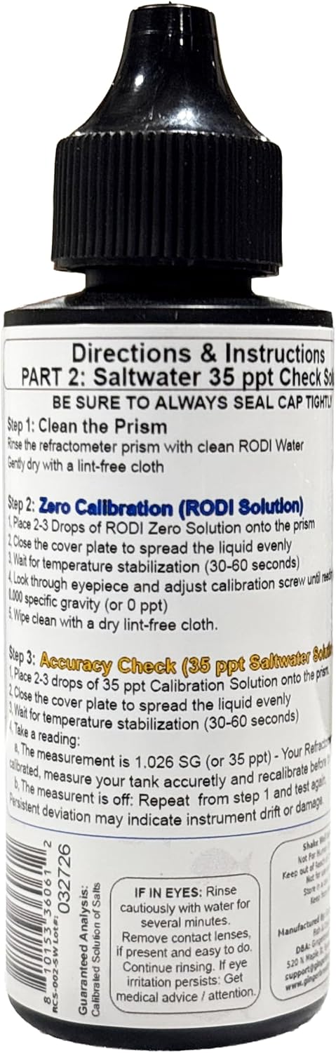 Aquarium Refractometer Calibration Solution Kit
