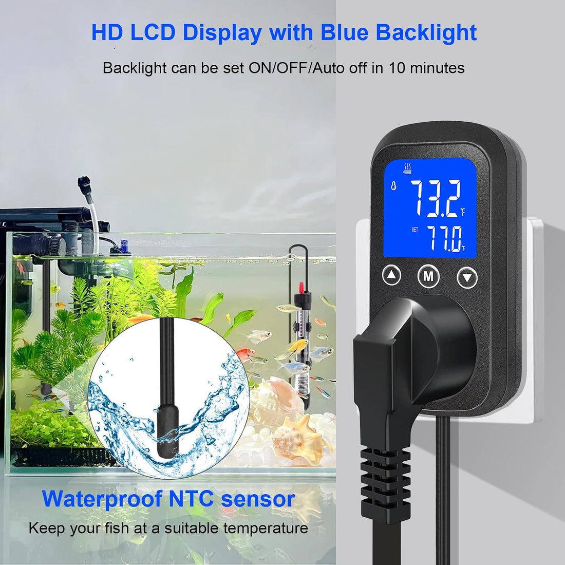 KETOTEK PID Temperature Controller 120V Dimming Thermostat Reptile
