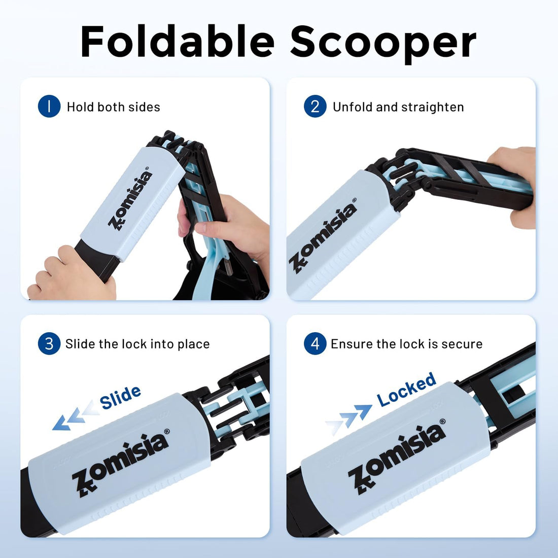 ZOMISIA 32" Long Handle Pooper Scooper with 30 Count Waste Bags