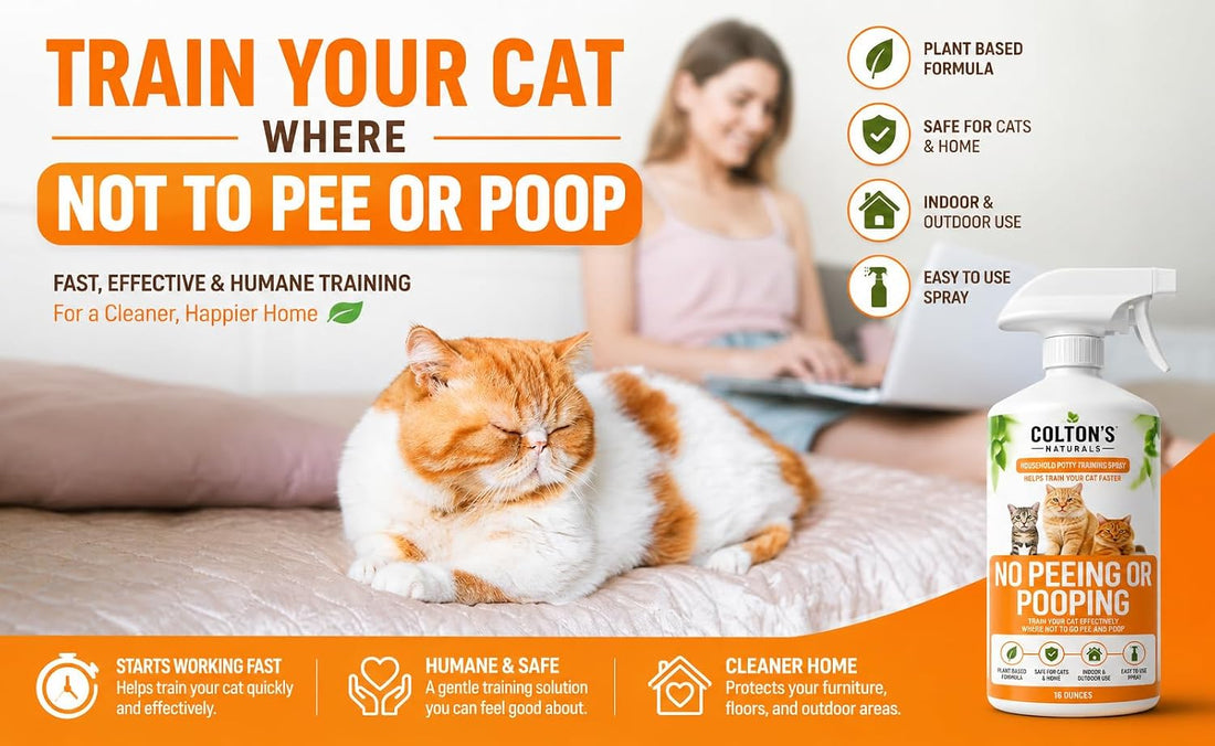 NO PEE No POOP CAT Potty Training Spray, 100% Natural