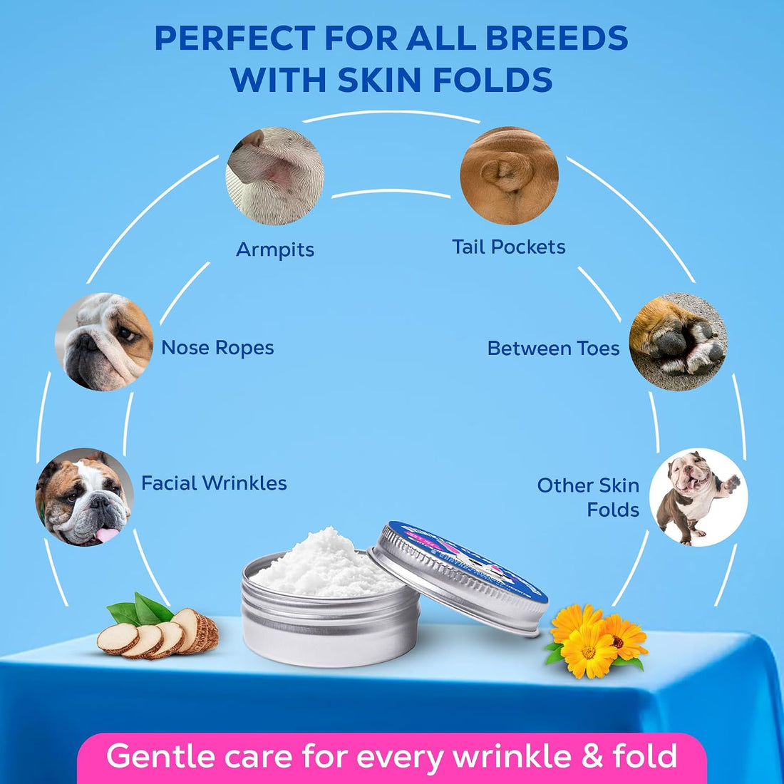 Bulldog Wrinkle Care Powder, Moisture & Odor Control, 50 g
