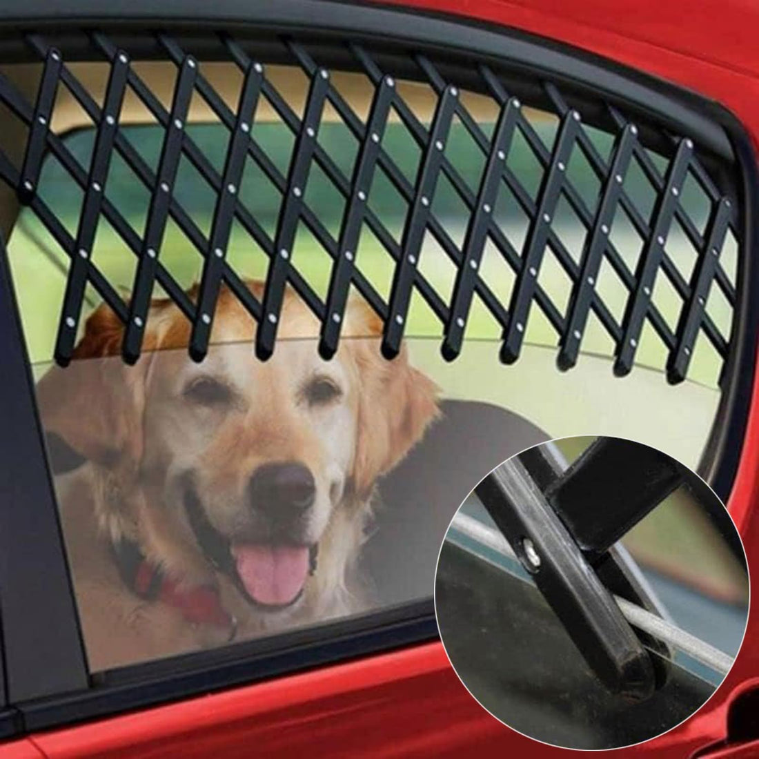 Window Pet Gate Extendable Car Window Ventilation Safeguard Mesh