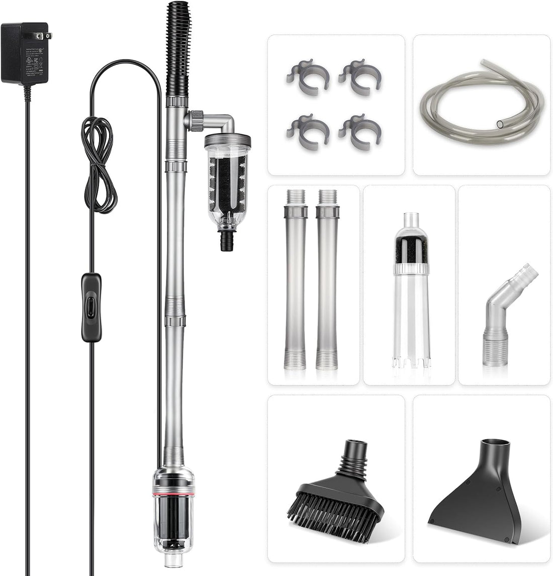 hygger Electric Aquarium Gravel Cleaner, 528GPH Fish Tank Vacuum