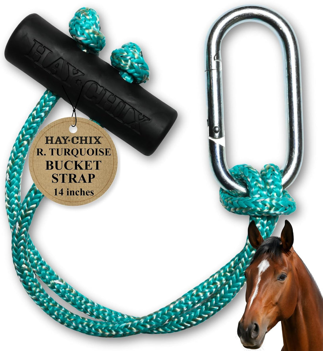 hay chix 14-Inch Horse Bucket Strap | Adjustable Stall Hanger